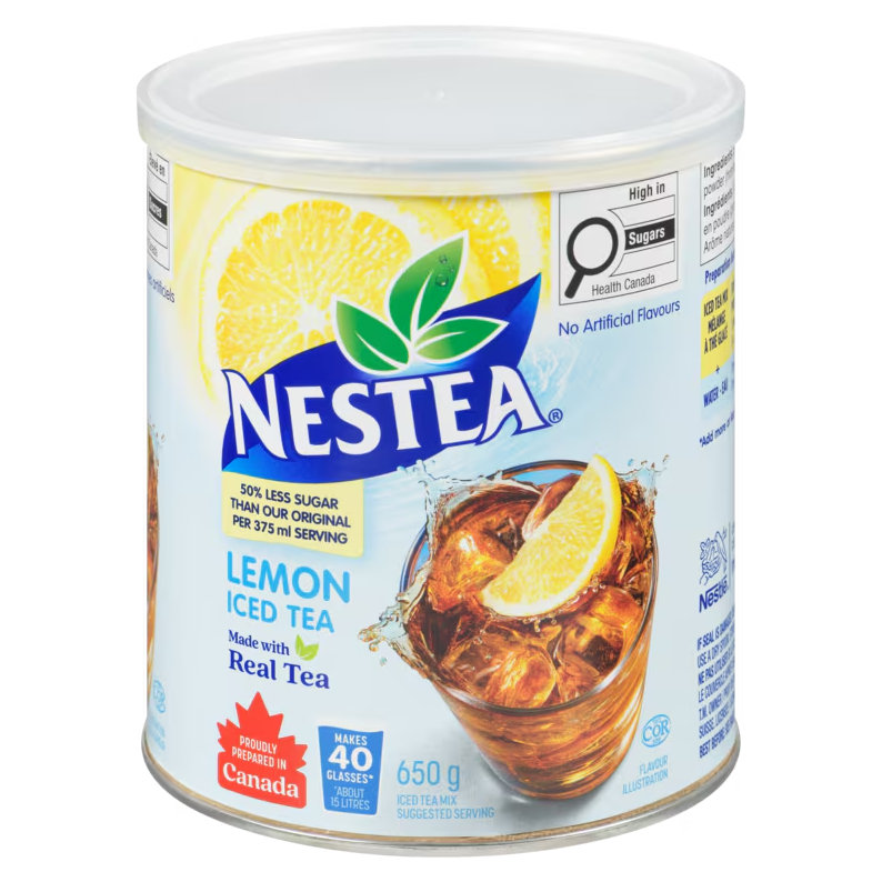 Nestea Lemon Iced Tea Mix, 50% Less Sugar, 650g
