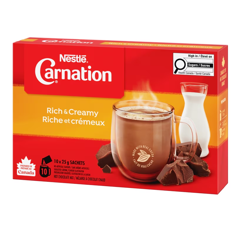 Carnation Rich & Creamy Hot Chocolate 25g x 10ct Sachets