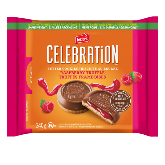 Celebration Raspberry Cookies Milk Chocolate Coated 240g