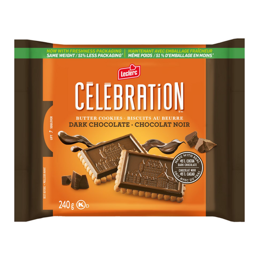 Celebration 45% Cocoa Dark Chocolate Top Butter Cookies 240g