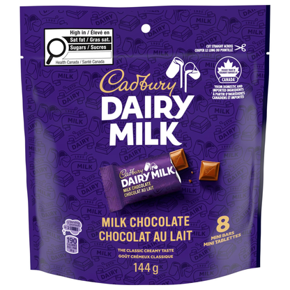 Cadbury Dairy Milk Minis 8pcs – Creamy Milk Chocolate Bite-Size Bag