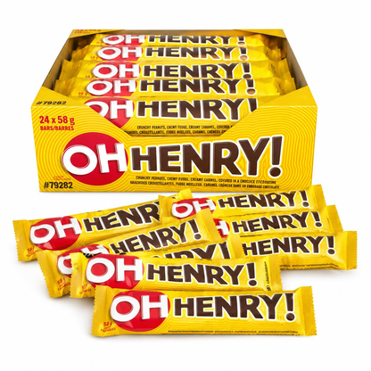 OH Henry! Chocolate Candy Bars Full Size 58g each – Peanut, Fudge & Caramel