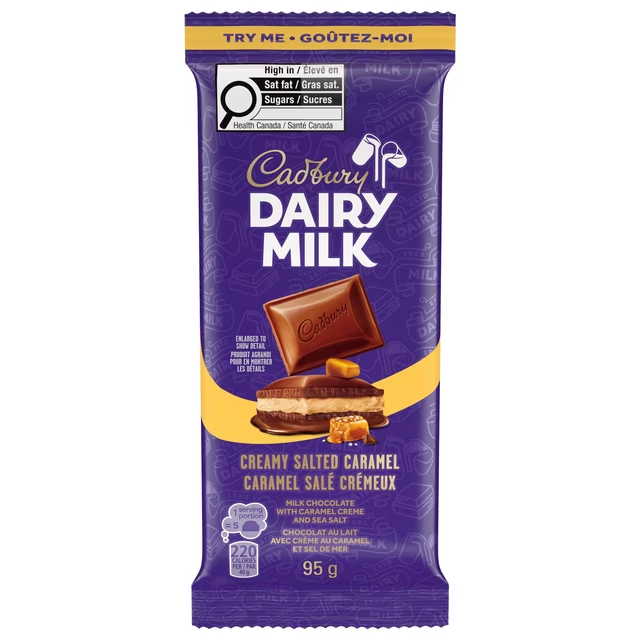 Cadbury Dairy Milk Creamy Salted Caramel Chocolate Bar 95g
