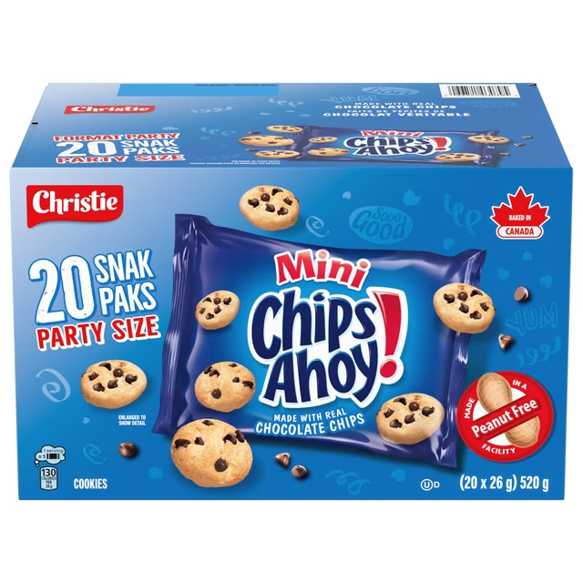 Chips Ahoy! Mini Chocolate Chip Cookies 20 Snack Packs 520g