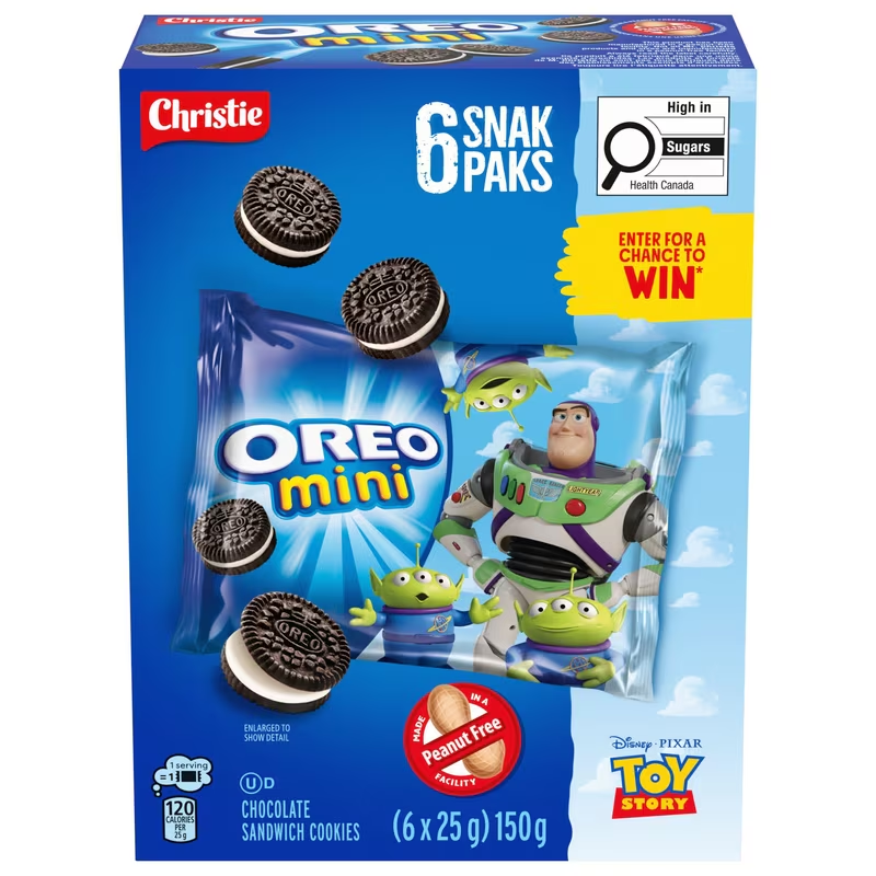 Christie OREO Mini Original Chocolate Sandwich Cookies 150g, 6 x 25g packs