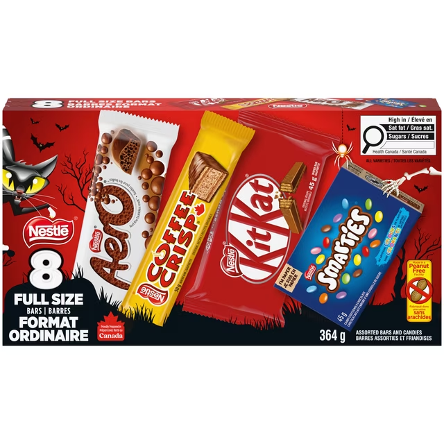 Assorted Full Size Chocolate Bars Variety Pack 8 Count 364g