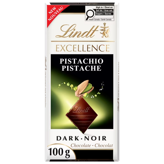 Lindt EXCELLENCE Pistachio Dark Chocolate Bar 100g with pistachio flavour