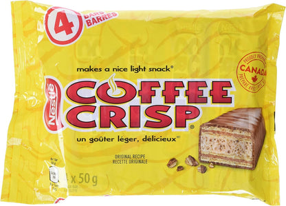 Coffee Crisp Chocolate Candy Bars Full Size 4ct