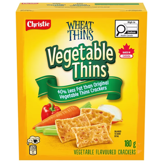 Wheat Thins Vegetable Thins 40% Less Fat Crackers 180g