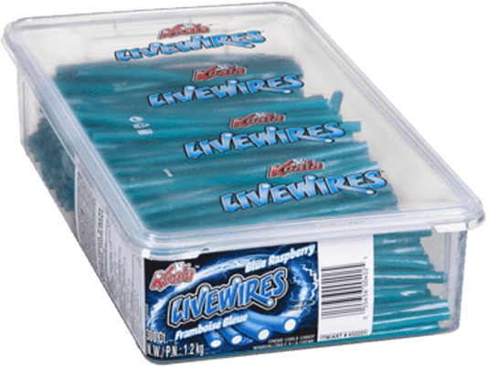 Blue Raspberry Creme Filled Cable Candy 1.2kg Clear Container