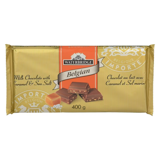 Waterbridge Premium Caramel and Sea Salt Chocolate Bar 400g
