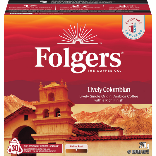 Folgers Lively Colombian K-Cup Coffee Pods 30ct